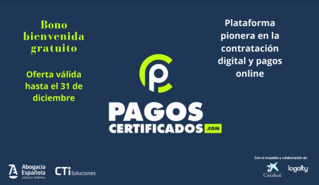 Los abogados pueden probar de forma gratuita Pagoscertificados.com